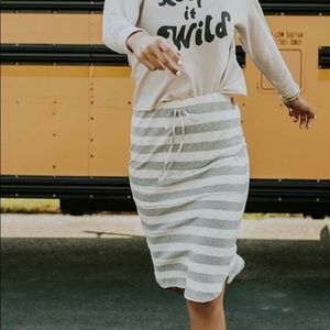 Grey/white striped Sandra skirt